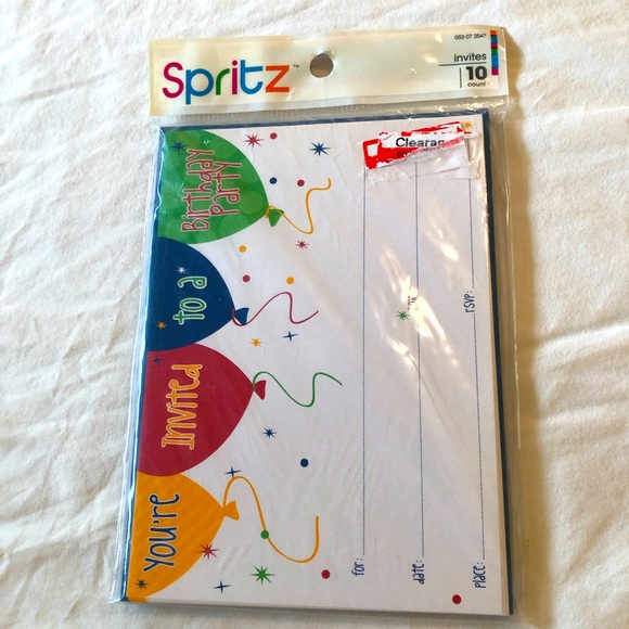 Pack of 10 Party Invitations & Envelopes - NEW - Picture 2 of 4